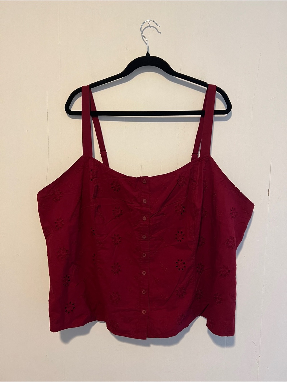 Torrid Burgundy Eyelet Button-Front Cami